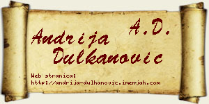 Andrija Dulkanović vizit kartica